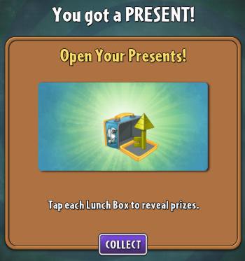 Yetis drop lunchboxes with prizes. Don't expect to get this, though; they deleted keys from the game.
