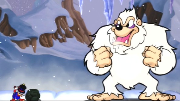 In case you hadn't yet figured out that jumping on the monster's head wouldn't work. 