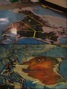 Note how Lego Men make perfect--and geographically customizable--Risk pieces. They already have horses and cannons. Also, notice how maps installed on the floors at UMD make perfect Risk boards.