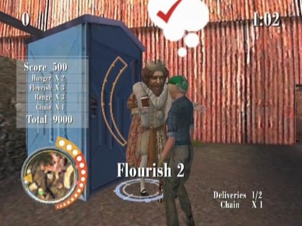 Hello yon construction worker. Care you to partake in mine portable toilet burger? Sadly, it possesseth not the used-condom bouquet of my trash burgers, but you'll find the accompanying buzzing of flies a synaesthetic delight of flavor! 